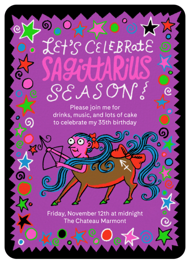 Zodiac Doodles - Birthday Invitation by Gentle Thrills