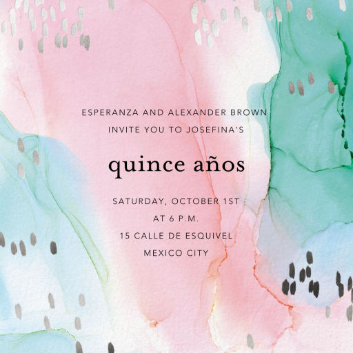 Watercolor Pastel - Quinceañera Invitation by Ashley G