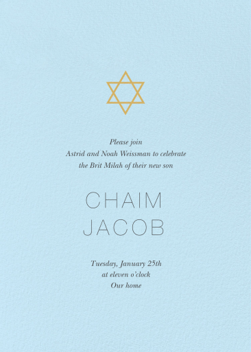 Guiding Star - Bris/Baby Naming Invitation by Paperless Post