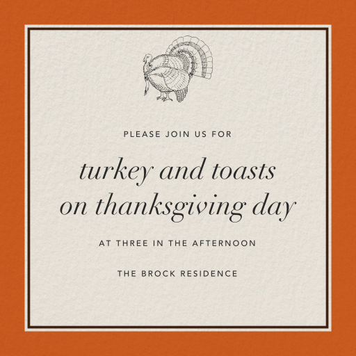 Rustic Thanksgiving Turkey Invitation