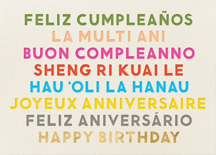Birthday Languages by The Indigo Bunting