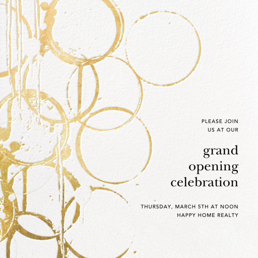 Metallic Circles Watermark - Launch Party Invitation by Kelly Wearstler