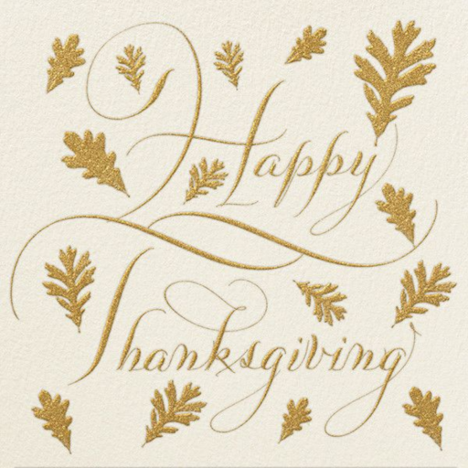 Happy Thanksgiving Script - Thanksgiving Card by Bernard Maisner