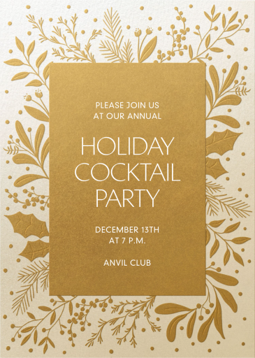 Gold Greenery - Invitation by Paperless Post