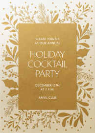 Gold Greenery - Holiday Party Invitation by Paperless Post