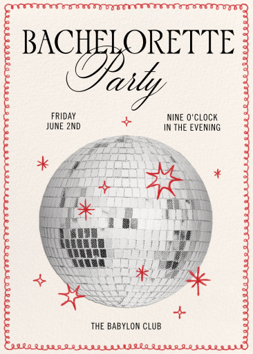 Retro Santa Disco Ball Invitation