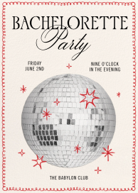 Disco Ball Bachelorette Invitation