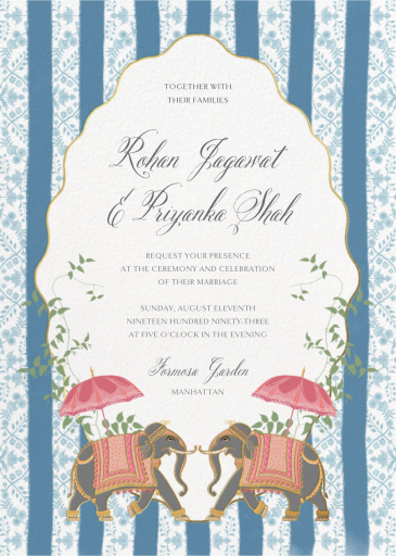 Elegant Elephants - Wedding Invitation by Sketch Design Studio