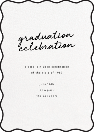 Black Wavy Edge - Graduation Party Invitation by Sugar Paper