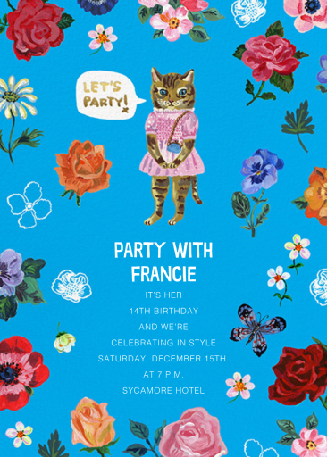 Le Chat (Tall) - Birthday Invitation by Nathalie Lété