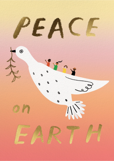 Peace Plane - Christmas Card by Carolyn Suzuki Studio