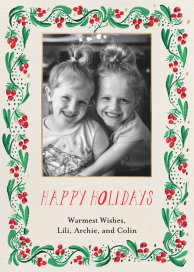 Berry Border Photo - Holiday Card by Mr. Boddington's Studio
