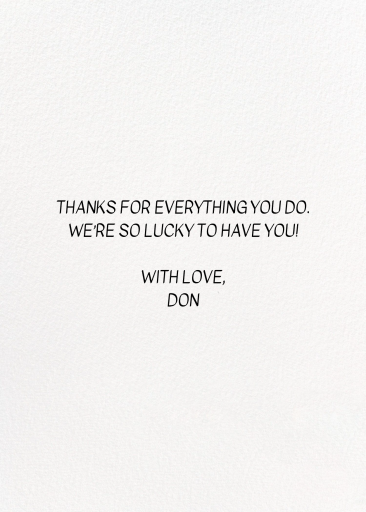 Gerbera Daisy Border - Mother's Day Card by Hartland Cards - Back