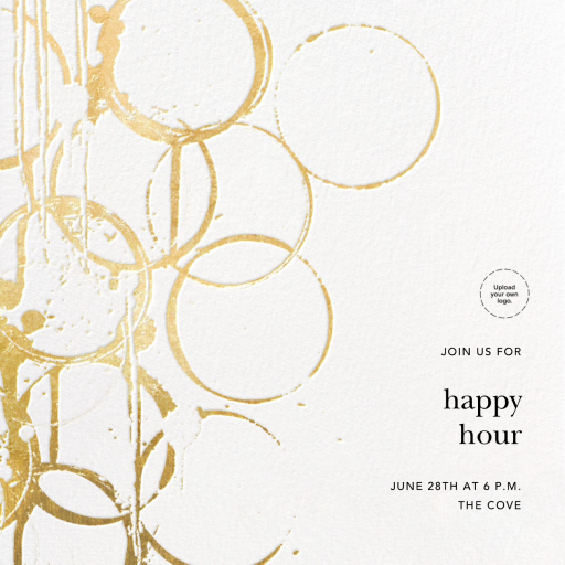 Metallic Circles Watermark - Cocktail Party Invitation by Kelly Wearstler