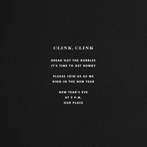 Pop Fizz Clink (Square) - Winter Party Invitation by kate spade new york - Back