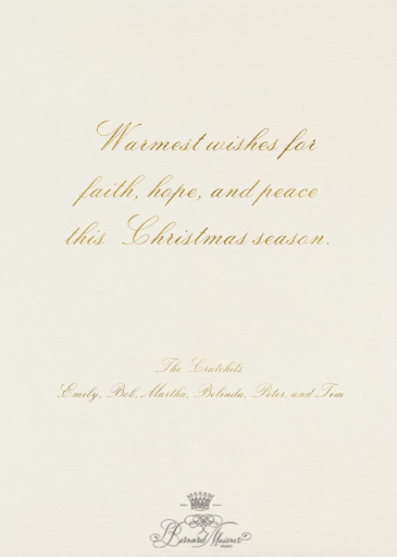 Tree of Life - Holiday Card by Bernard Maisner - Back