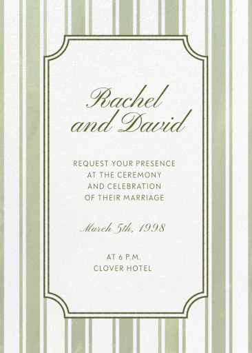 Ticking Stripes - Wedding Invitation by Paperless Post