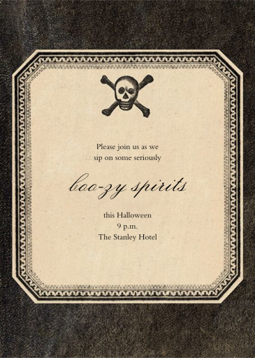Skull and Crossbones - Halloween Invitation by John Derian