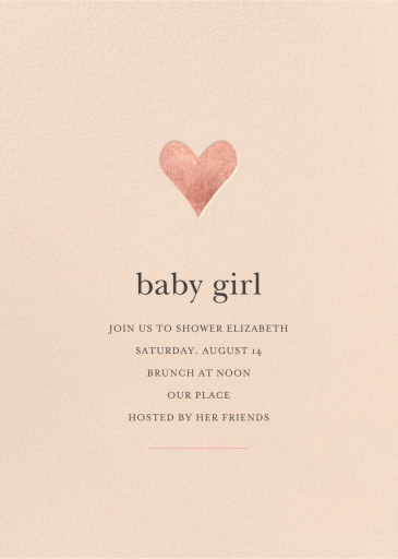 Foil Heart - First Birthday Invitation by Sugar Paper