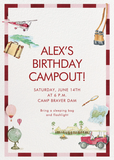 Watercolor Travel Camp Invitation
