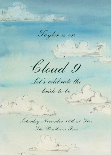 Watercolor Cloud Sky Invitation