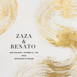 Gold Brushstroke Splatter Save the Date