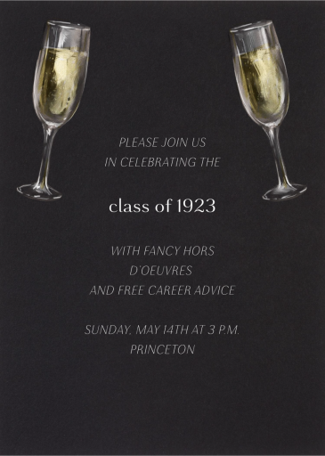 Champagne Glasses - Graduation Party Invitation by Paperless Post