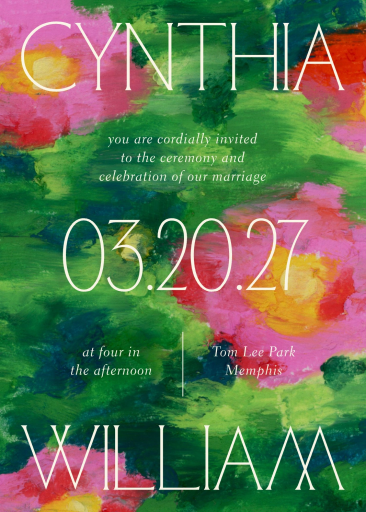 Abstract Floral Painted Invitation