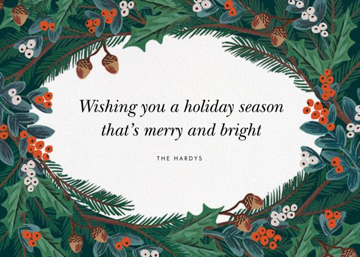 Winter Foliage Photo - Holiday Card by Rifle Paper Co. - Back