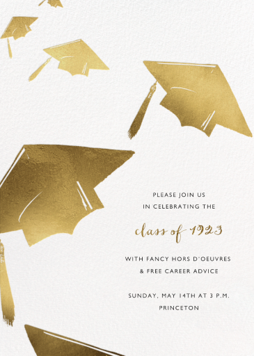 Downpour of Caps - Graduation Party Invitation by Paperless Post