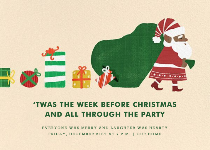 Santa Hauling Presents Invitation