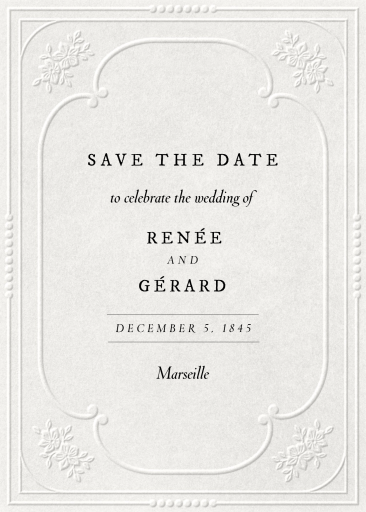 Ornate Embossed Frame - Save the Date by Paperless Post