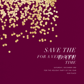 Gold Round Confetti - Holiday Save the Date by Kelly Wearstler