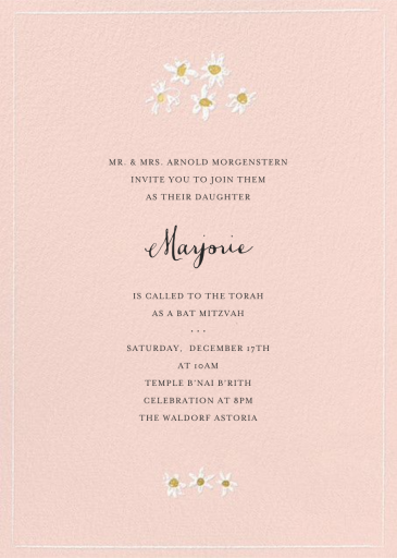 Better Daisies - Bar & Bat Mitzvah Invitation by Mr. Boddington's Studio
