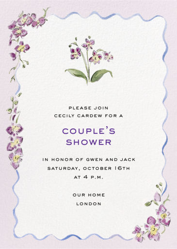 Purple Orchid (Riley Sheehey) - Bridal Shower Invitation by Dogwood Hill