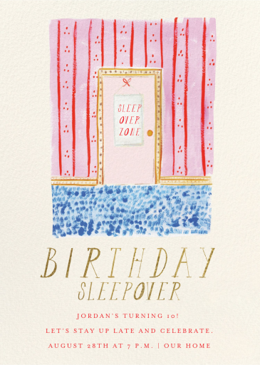Sleepover Zone - Invitation by Mr. Boddington's Studio