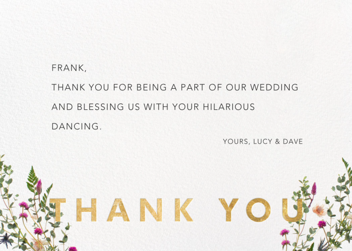 Fleurs Sauvages Thanks - Stationery by Paperless Post