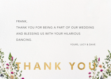 Fleurs Sauvages Thanks - Thank You Card by Paperless Post