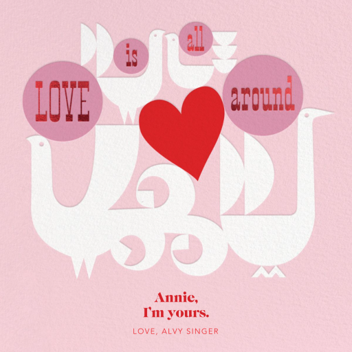 Happy Birds (Lesley Barnes) - Love and Romance Card by Red Cap Cards