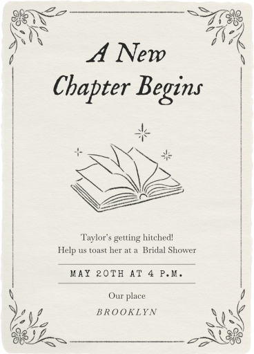 Romance Novel - Bridal Shower Invitation by Paperless Post