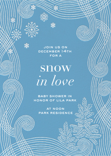 Winter Swirl Snowflakes Invitation