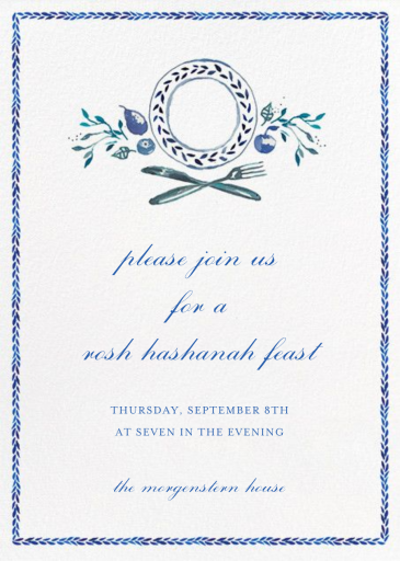 Plat Du Jour - Rosh Hashanah Invitation by Happy Menocal