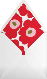 Red Mod Floral Outline Invitation Envelope