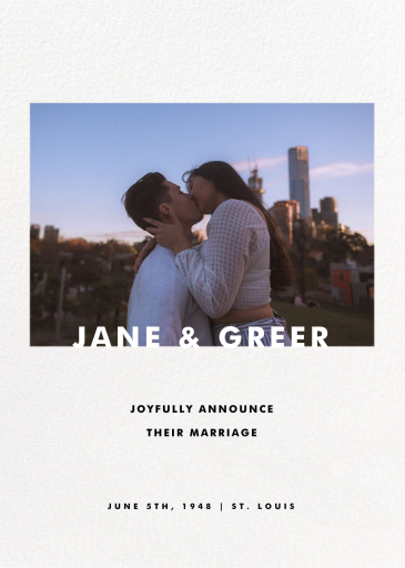 Tall Horizontal (Photo) - Wedding Announcement by Paperless Post