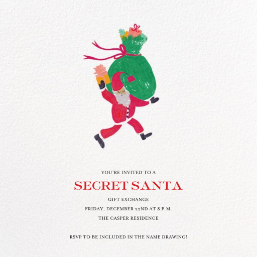 Santa Says Hello (Square) - Invitation by Mr. Boddington's Studio