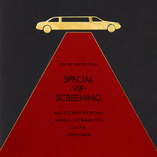 Red Carpet - Viewing Party Invitation by Paperless Post
