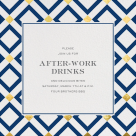 Gold Diamond Tile - Happy Hour Invitation by Jonathan Adler