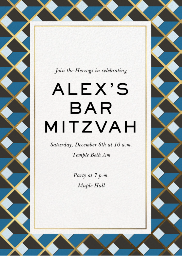 Modernity - Bar & Bat Mitzvah Invitation by Jonathan Adler