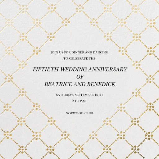 Pearl Embroidery (Square) - Celebration Invitation by Oscar de la Renta