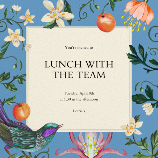 Tropical Flowers - Breakfast/Lunch Invitation by Liberty